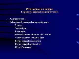 programmation logique logique des pr dicats du premier ordre