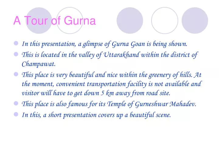 a tour of gurna