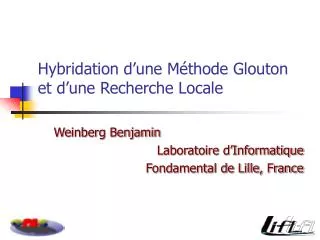 hybridation d une m thode glouton et d une recherche locale