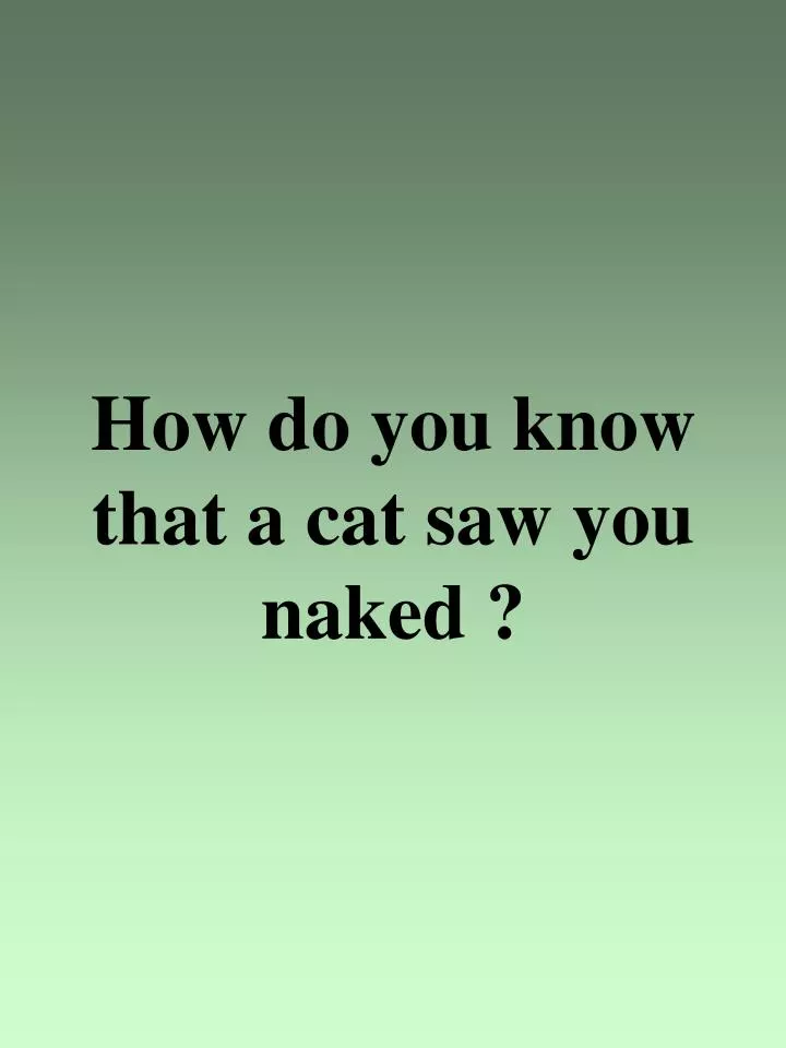 how do you know that a cat saw you naked
