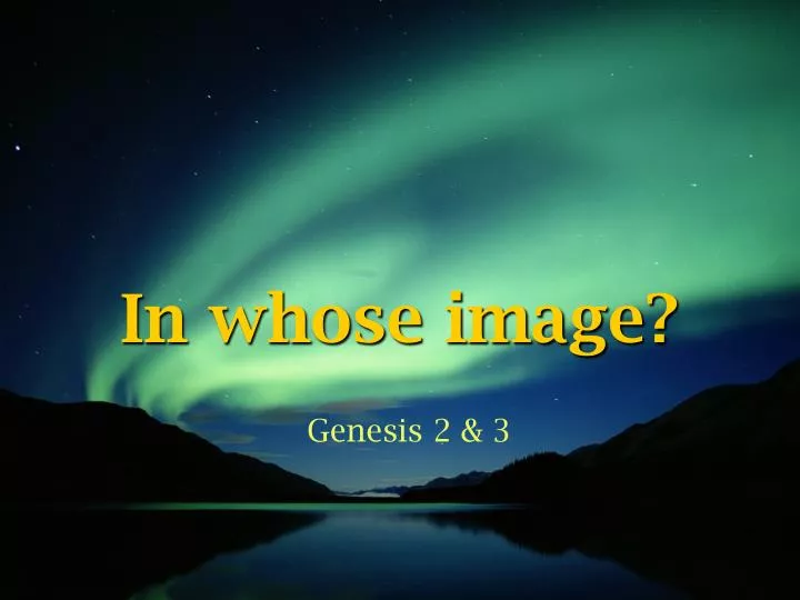 in whose image