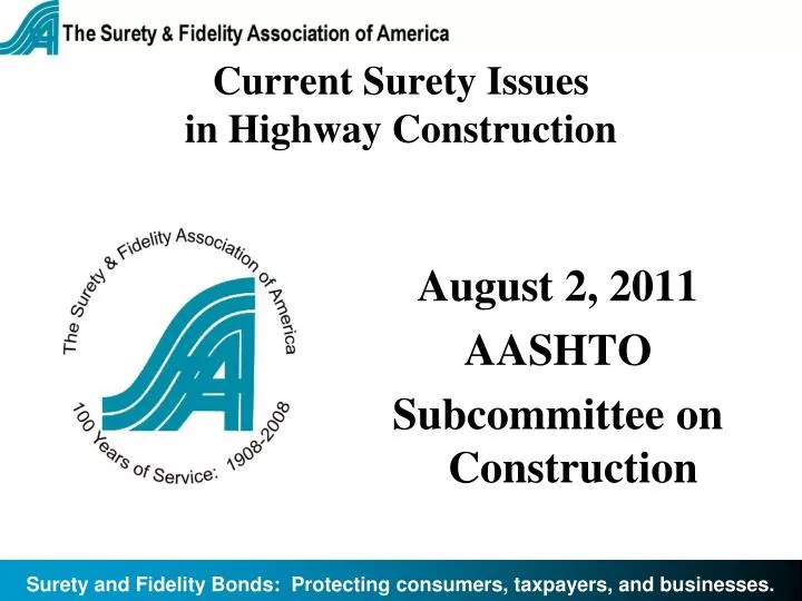 current surety issues in highway construction