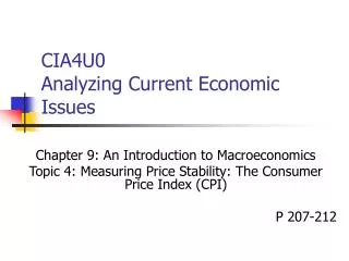 CIA4U0 Analyzing Current Economic Issues