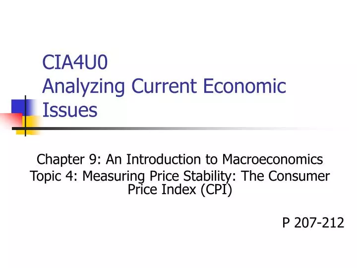 cia4u0 analyzing current economic issues