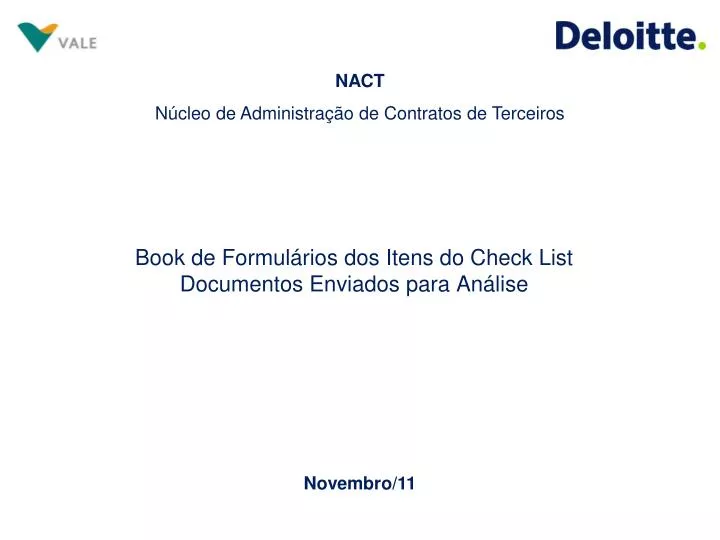 book de formul rios dos itens do check list documentos enviados para an lise