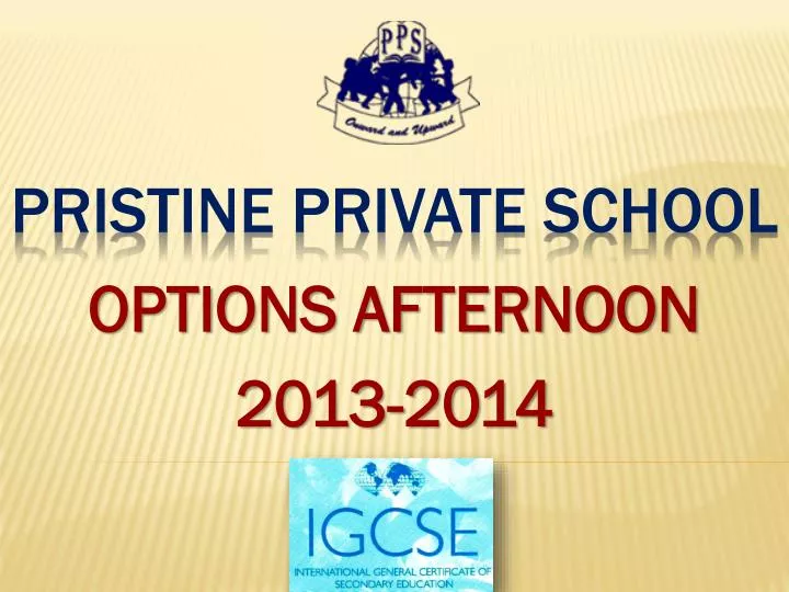 options afternoon 2013 2014