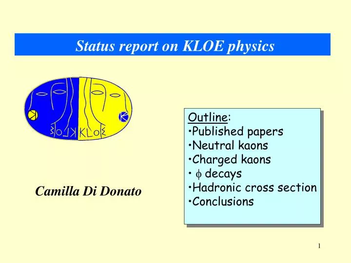 status report on kloe physics