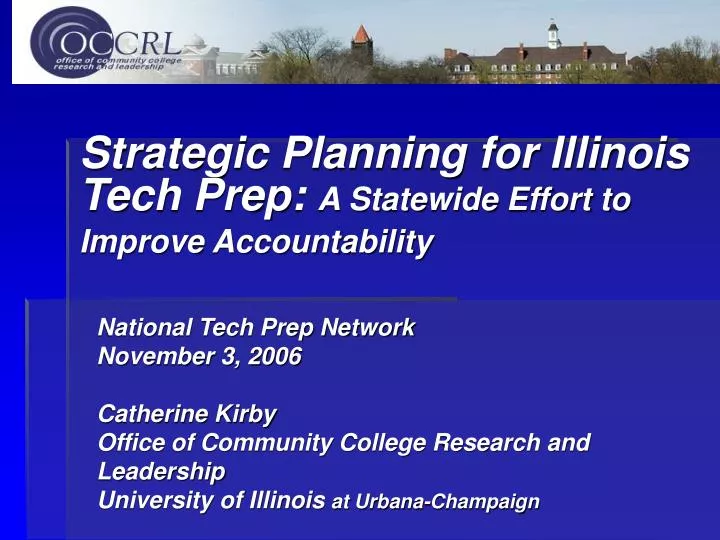 strategic planning for illinois tech prep a statewide effort to improve accountability