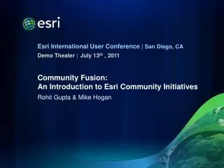 Community Fusion: An Introduction to Esri Community Initiatives