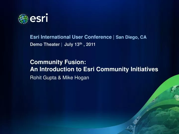 community fusion an introduction to esri community initiatives