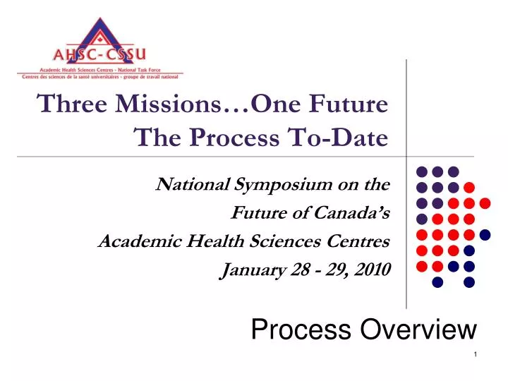 three missions one future the process to date