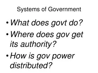 Systems of Government