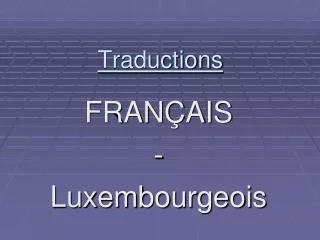 traductions