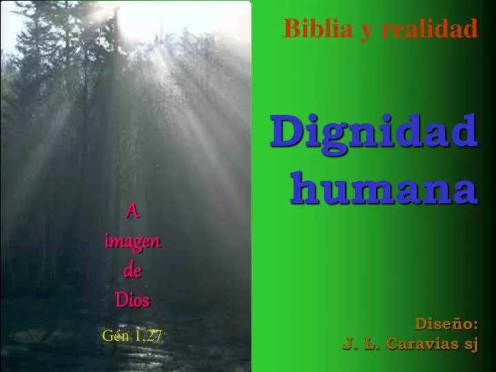 biblia y realidad dignidad humana dise o j l caravias sj