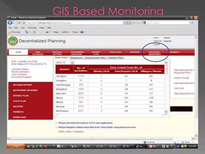 gis based monitoring