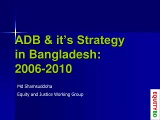 adb it s strategy in bangladesh 2006 2010