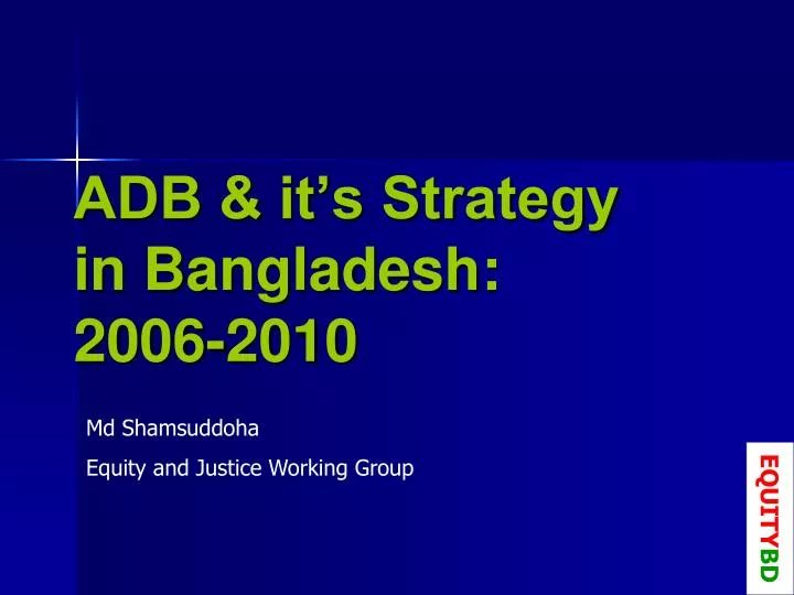 adb it s strategy in bangladesh 2006 2010