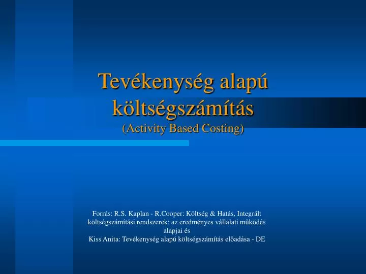 tev kenys g alap k lts gsz m t s activity based costing