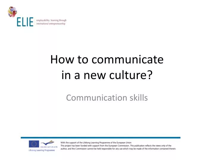 how to communicate in a new culture