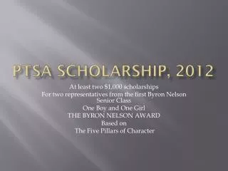 PTSA Scholarship, 2012