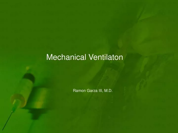 mechanical ventilaton