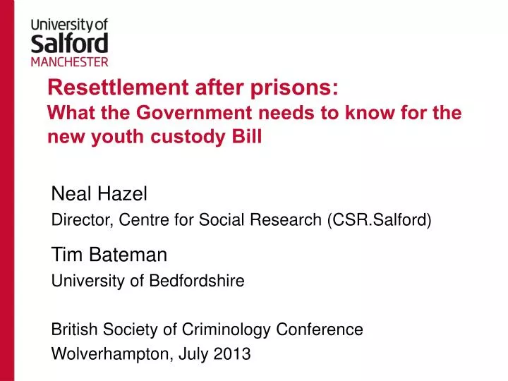 resettlement after prisons what the government needs to know for the new youth custody bill