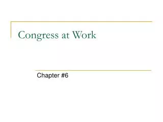 Congress at Work