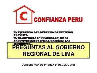 preguntas al gobierno regional de lima