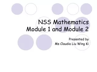 NSS Mathematics Module 1 and Module 2