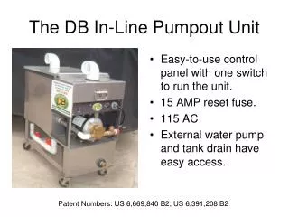 The DB In-Line Pumpout Unit