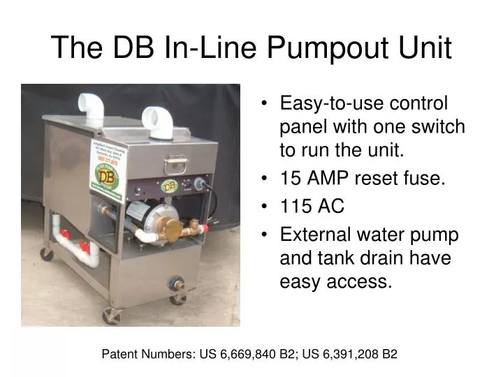 the db in line pumpout unit