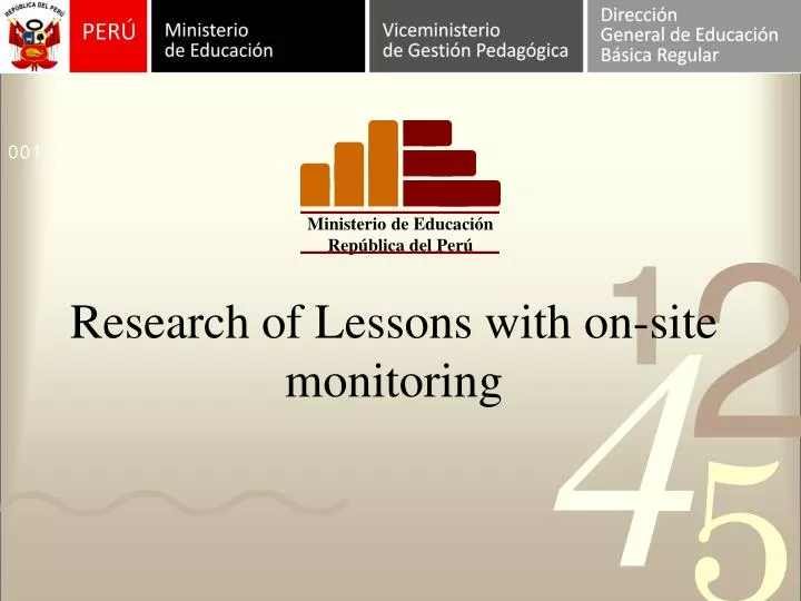 research of lessons with on site monitoring