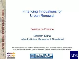 Financing Innovations for Urban Renewal