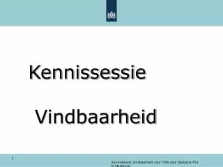 kennissessie vindbaarheid