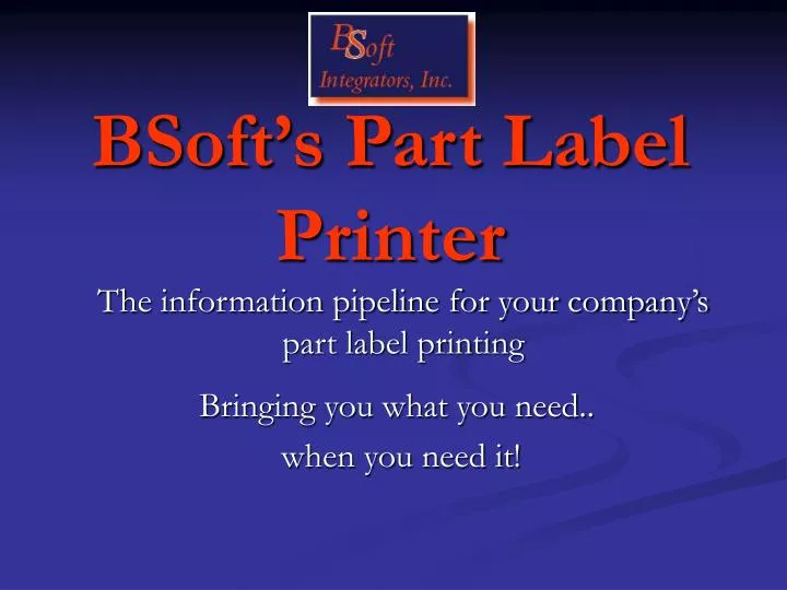 bsoft s part label printer