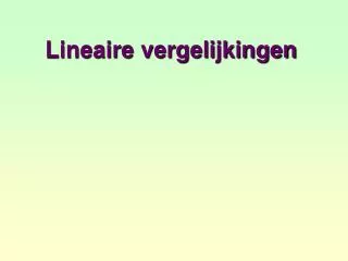 lineaire vergelijkingen