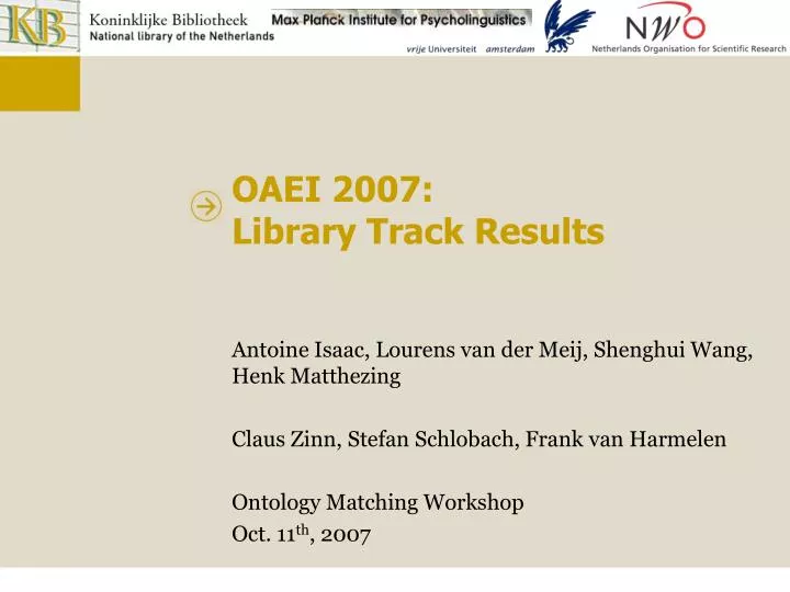 oaei 2007 library track results