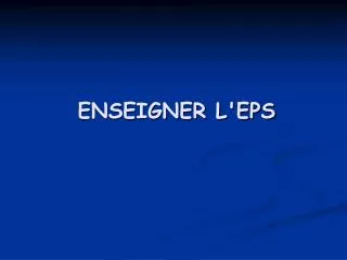 enseigner l eps
