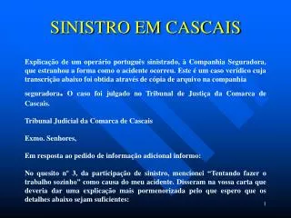 sinistro em cascais