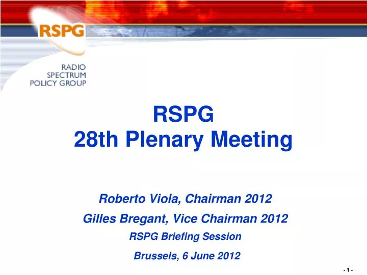rspg 28th plenary meeting