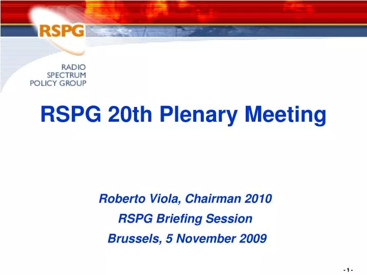 rspg 20th plenary meeting