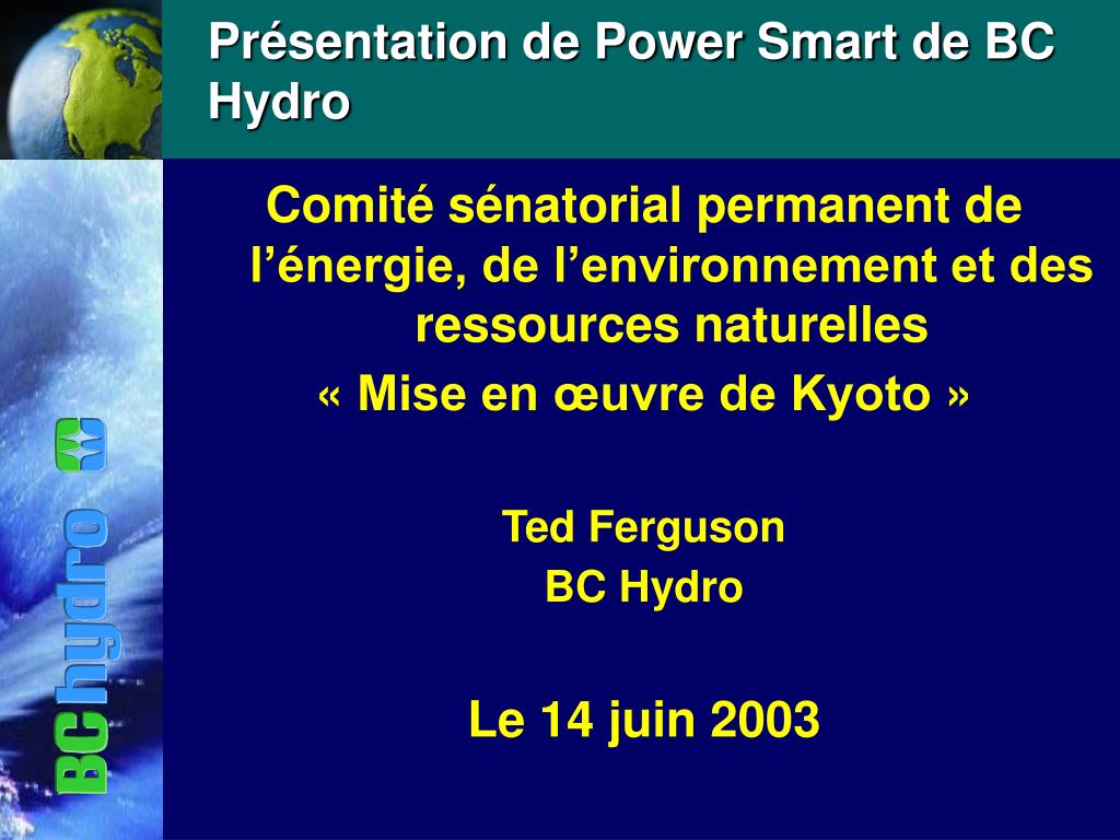 PPT - Présentation de Power Smart de BC Hydro PowerPoint Presentation ...