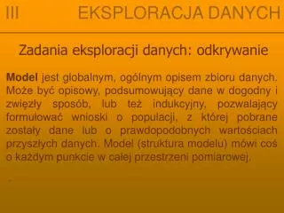 iii eksploracja danych