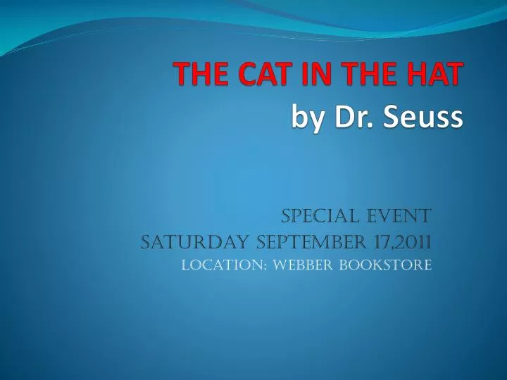 the cat in the hat by dr seuss