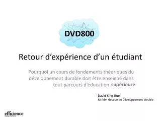 retour d exp rience d un tudiant
