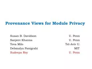 Provenance Views for Module Privacy