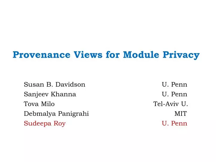 provenance views for module privacy
