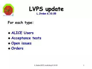 LVPS update L.Jirden 6.10.05
