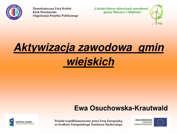 aktywizacja zawodowa gmin wiejskich ewa osuchowska krautwald