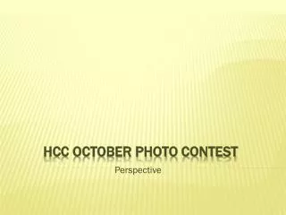 HCC October Photo Contest